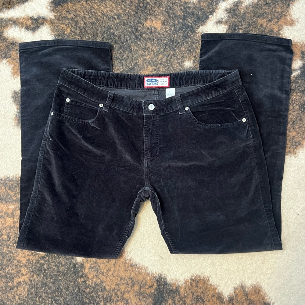 Old Navy Black Velveteen Bootcut Pants